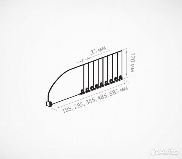 Разделитель пластиковый 120мм DIV120-В прозрачный