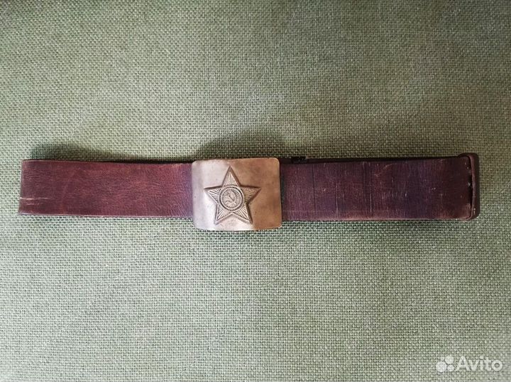 Кожаный армейский солдатский ремень cсcр