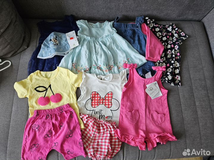 Пакет вещей для девочки 74 80 новые и в отл сост