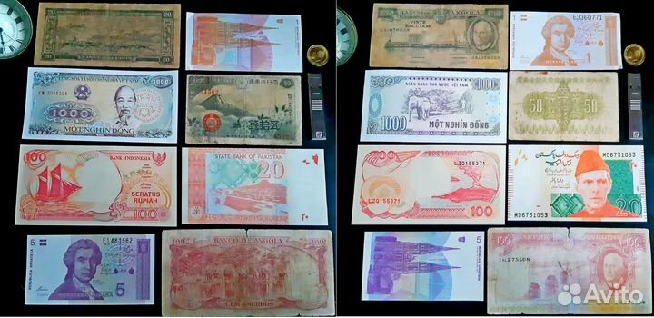 Иностранные купюры, банкноты, боны 41шт
