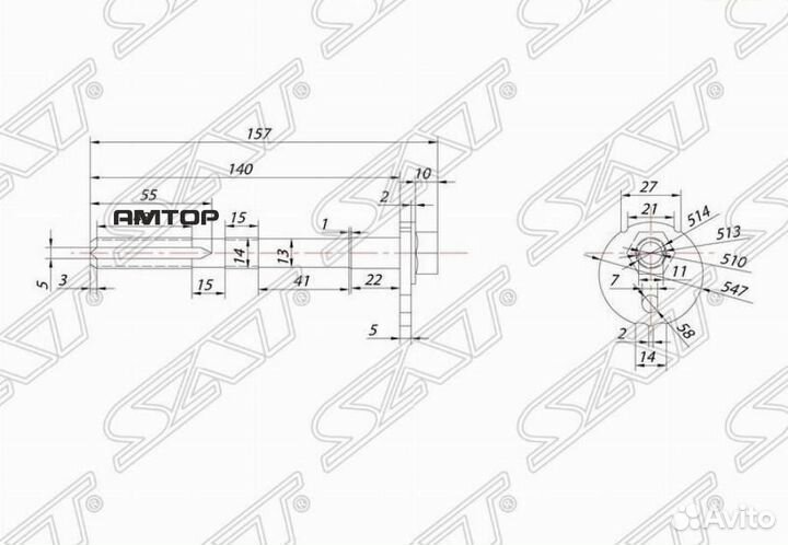 SAT ST-48190-60020 Эксцентрик нижнего рычага toyot