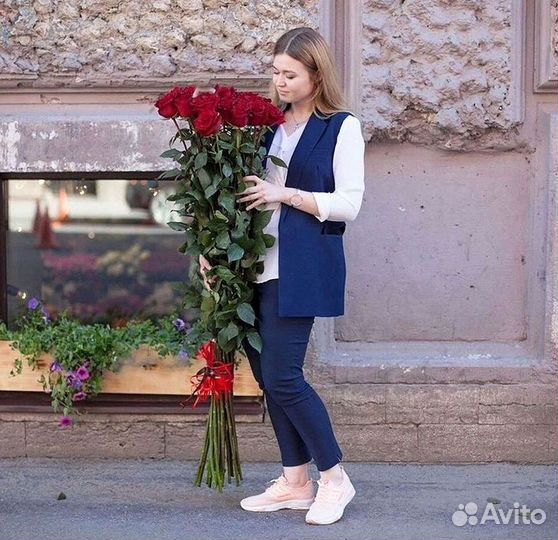 Розы высокие Доставка цветов