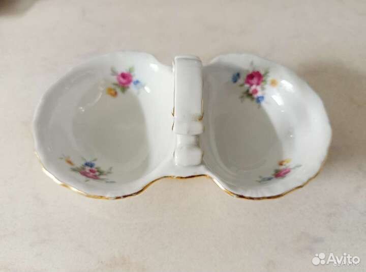Фарфоровая супница+солонка