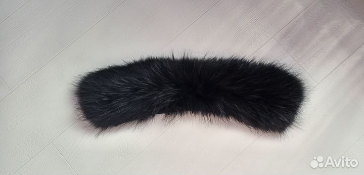 Меховой воротник-опушка на капюшон енот