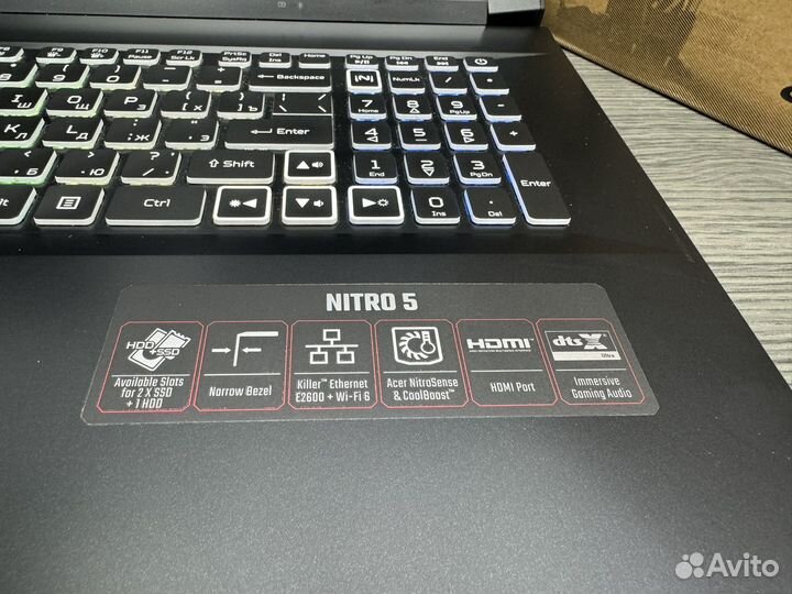 Огромный Acer Nitro i7-10750 16G RTX 2060 SSD+1000
