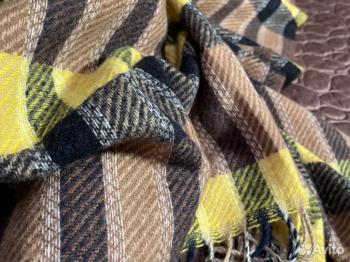 Шарф палантин теплый клетка 102х102