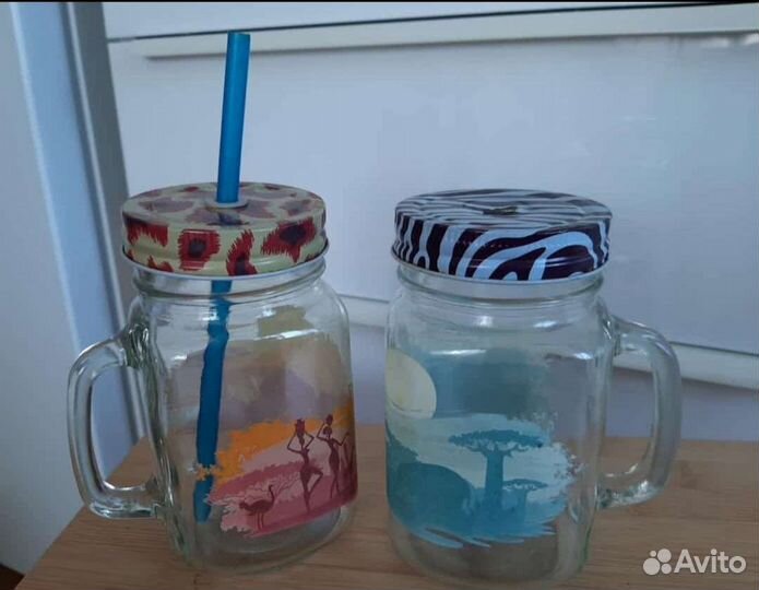 Кружка для напитков с трубочкой