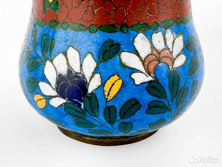Антикварная вазочка, Япония, клуазоне, 1868-1912 г