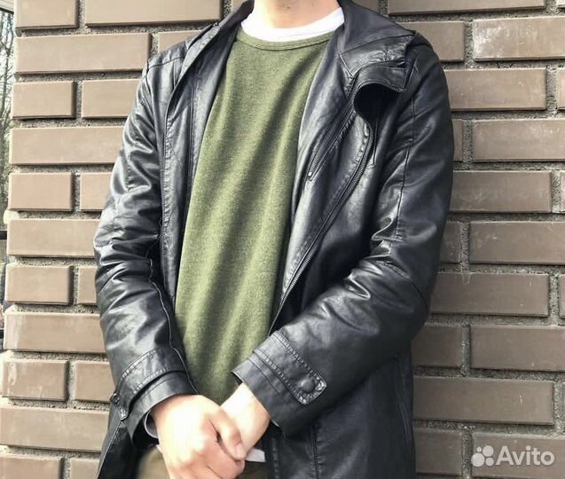 Куртка Тренч stone island кожаный