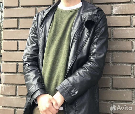 Куртка Тренч stone island кожаный