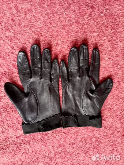 Перчатки женские кожаные,2 пары