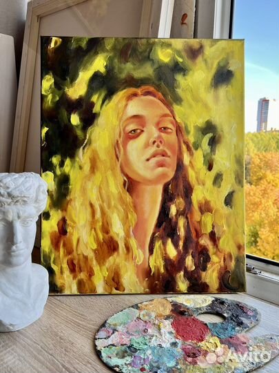 Картина маслом на холсте, Свет Солнца, 40/50 см