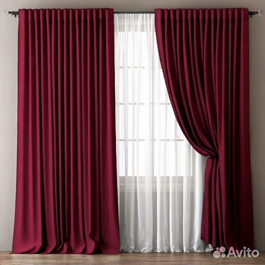 Шторы на заказ лен, рогожка, на люверсах