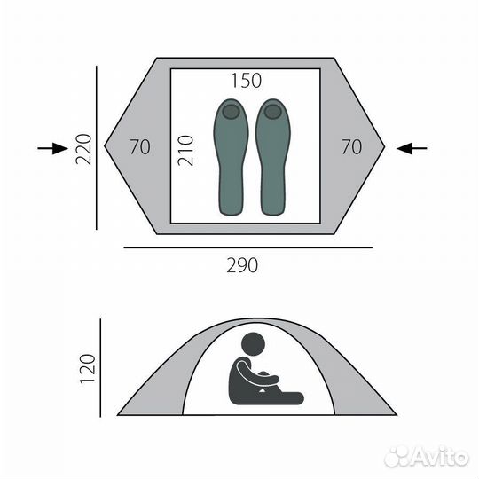 Туристическая палатка BTrace point 2+