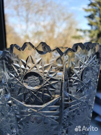 Ваза для цветов хрустальная Богемия