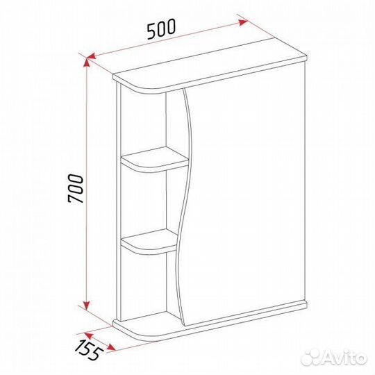 Шкаф-Зеркало Волна 50/с Flamenco