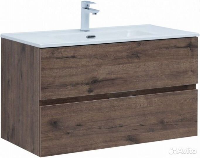 Мебель для ванной Aquanet Алвита New 90 с ящиками дуб веллингтон табак