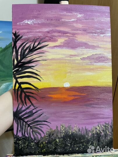 Картина маслом закат