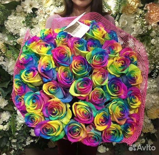 Радужные розы. Цветы Букеты с доставкой
