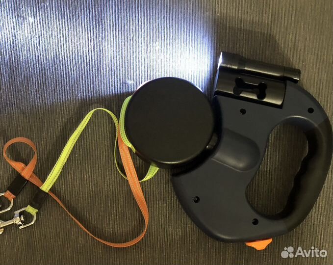 Поводок рулетка для двух собак