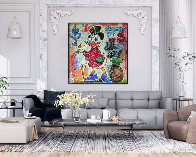 Яркая современная картина маслом Скрудж