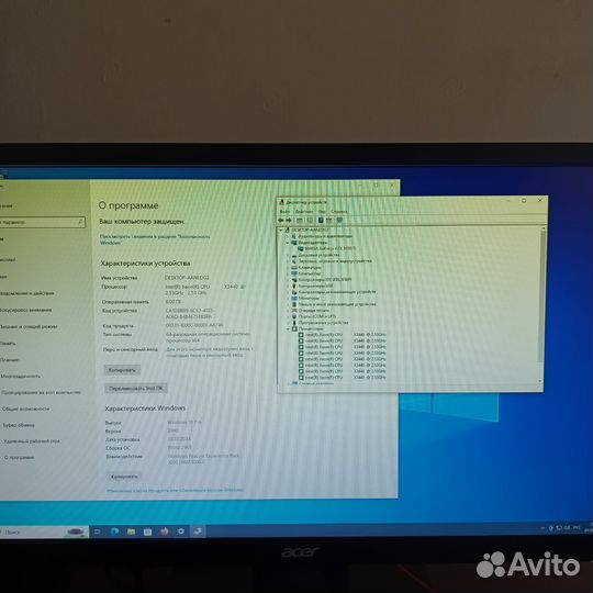 Игровой пк с монитором клавиатурой и мышью