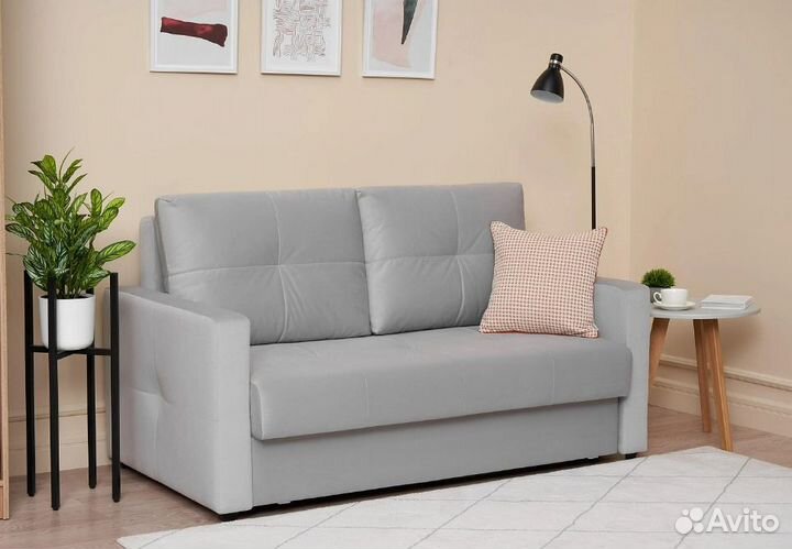 Диван шагающая еврокнижка Вита серый