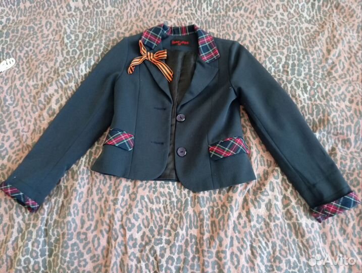 Школьный пиджак для девочки 134 синий