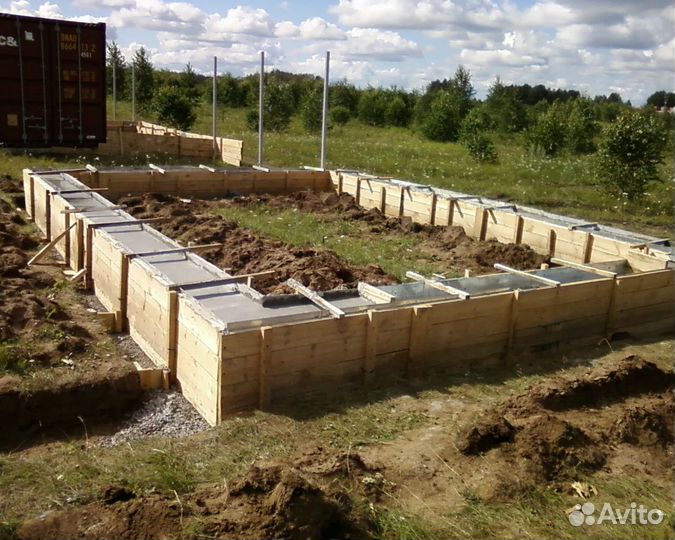 Заливка фундамента