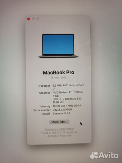 MacBook Pro 16' 16/512 2019 i7