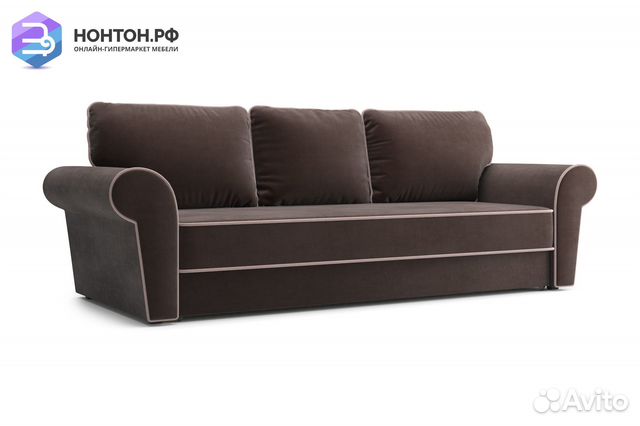 Диван еврокнижка Прованс 3-х местный коричневый