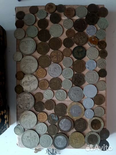 Шкатулка СССР с сокровищами (монеты) значки серьги