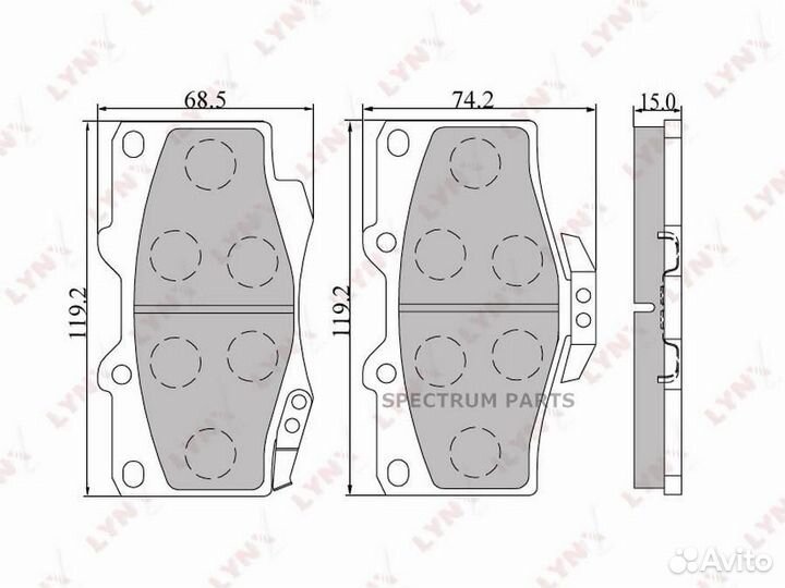 Lynxauto BD7501 Колодки тормозные дисковые перед