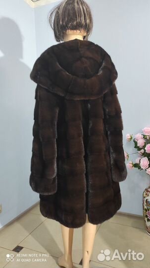 Шуба норковая с капюшоном Nafa