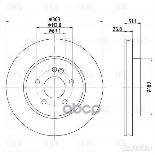 Диск торм. для а/м Mercedes ML (W163) (97) пер