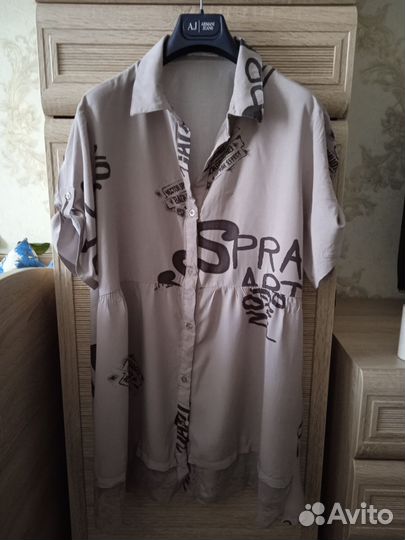 Платье пляжное, домашнее, вискоза, р. 42