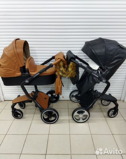 Новая коляска 2в1 Luxmom A68 эко-кожа