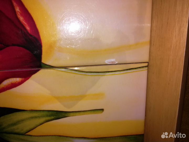 Деревянный поднос с керамической плиткой б/у