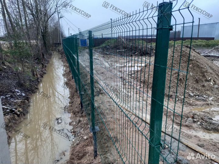 Забор из 3Д Гиттер 4 мм. 1.7 метра под ключ