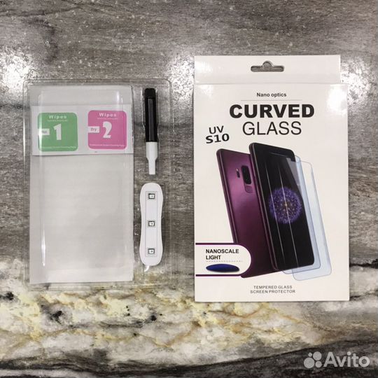 Защитное стекло с уф клеем Nano Optics гнутое