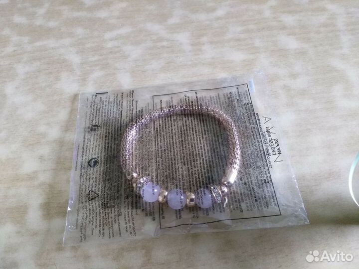 Браслет новый с розовым кварц