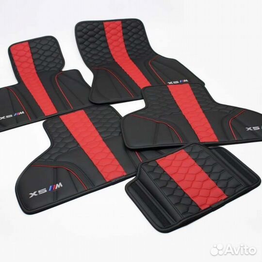 Коврики BMW X5 M черно красный принт Bmw