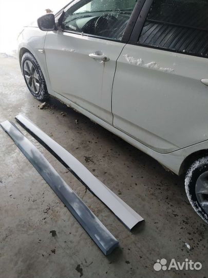 Пороги накладные внешние hyundai solaris