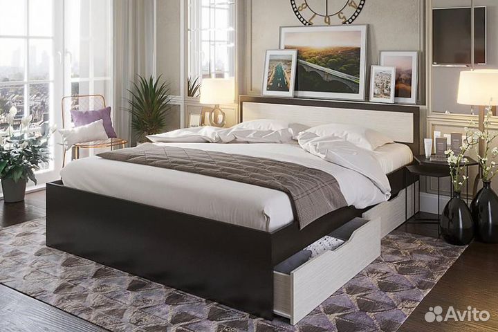 Кровать Гармония с ящиками (Виктория)