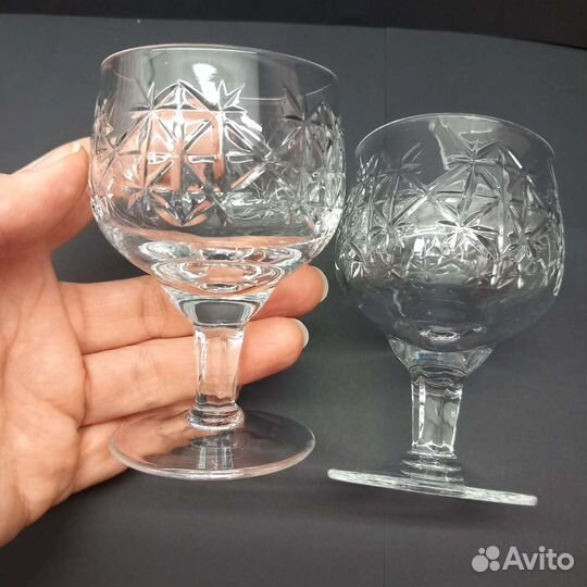 Хрустальные стопки, рюмки, солонка СССР