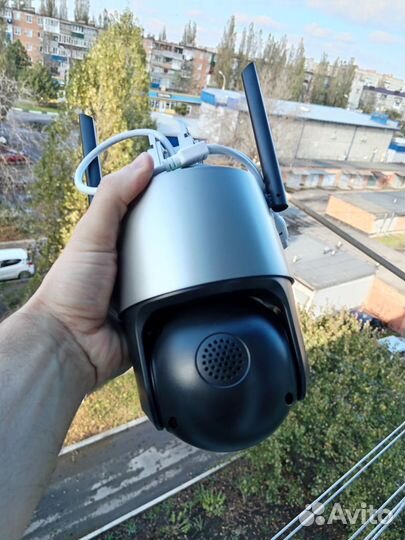 Мощная Камера видеонаблюдения 2 линзы Вай фай