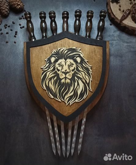 Набор шампуров + щит коробка