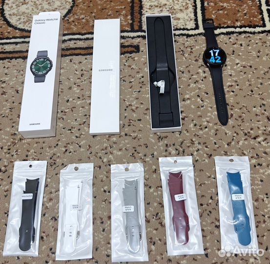 Samsung Galaxy Watch6 Classic 47mm + 5 ремешков