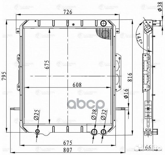 Радиатор охл. для а/м паз Вектор Next (LRc 0301)