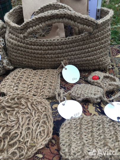 Изделия из эко материала джут, ручная работа
